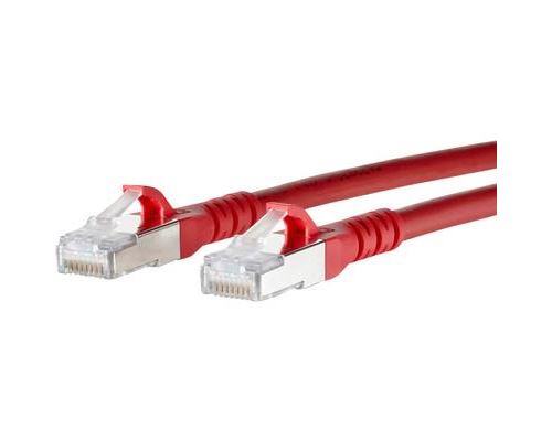 Metz Connect 1308457066-E RJ45 Câble réseau, câble patch CAT 6a S/FTP 7.00 m rouge avec cliquet dencastrement