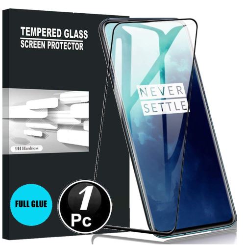 OnePlus 7T Pro Vitre protection d'ecran en verre trempé incassable protection integrale Full 3D Tempered Glass FULL GLUE - [X1-Noir]