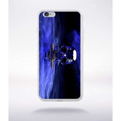 Coque Blue Skull Compatible Iphone 6 Plus Transparent