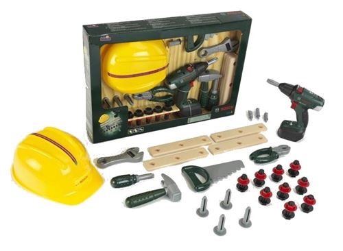 Klein Bosch - Set Bricoleur Bosch Avec Visseuse Et Casque Pour Enfant