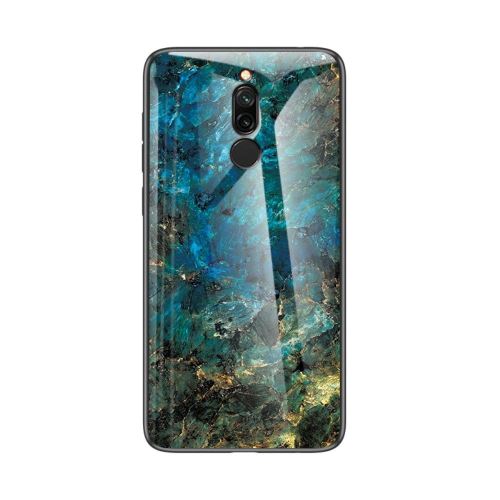 Coque Xiaomi Redmi 8 Tpu Marbre Emeraude Dos en Verre Trempé Housse Etui hfs-house®