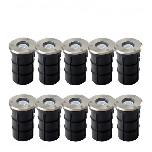pack 10 x spot led cob encastrable sol 3w (25w) ip67 blanc neutre 4000°k
