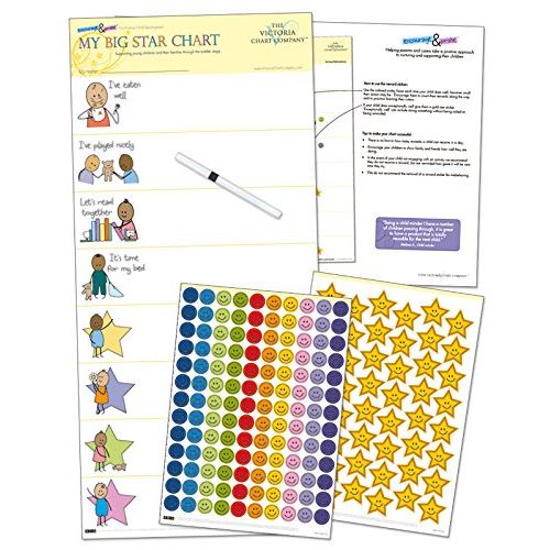Tableau de récompense My Big Star (2 ans et plus) - Primé - Résultats exceptionnels - Gestion du développement des tout-petits avec renforcement positif (25 x 11 pouces)