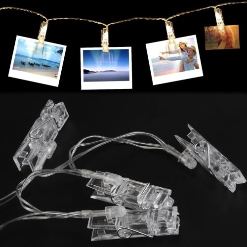 Guirlande photo à clips - pour photos - Guirlande lumineuse - 1,5 mètres &  10 lumières