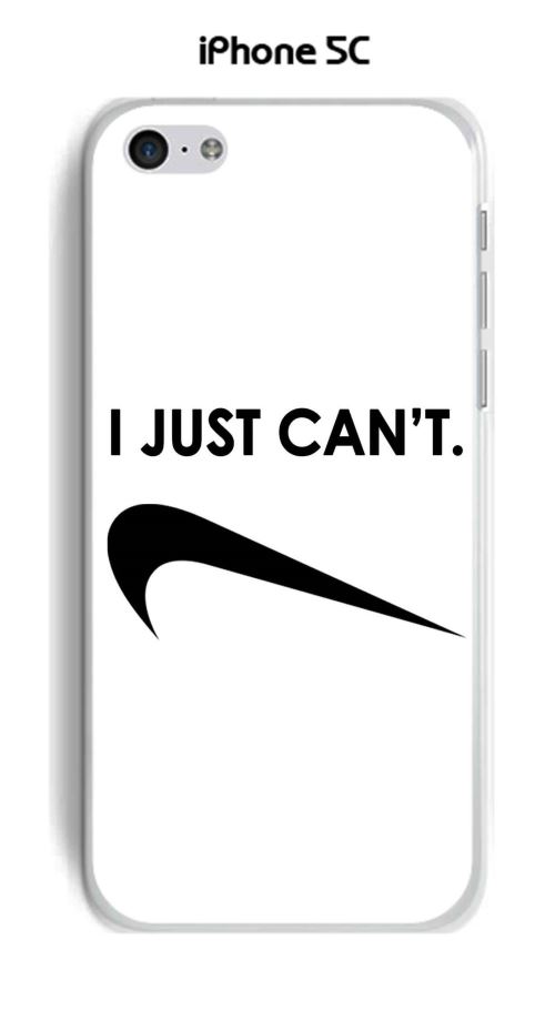 Coque TPU gel souple Apple iphone 5C design Citation I just can't Texte noir fond blanc