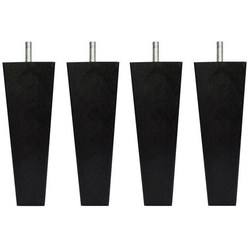 Jeu De Pieds Fuseau Carres Droit L 5 X L 5 Cm X H 14,5 Cm Noir - Lot De 4