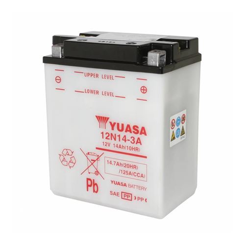 Batterie 12v 14 ah 12n14-3a yuasa conventionnelle avec entretien (lg134xl89xh166)