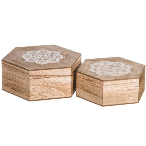 Lot de 2 Boîtes bois