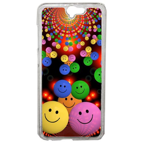 Coque Smiley Mania Compatible One A9 Transparent