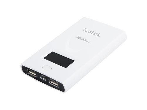 LogiLink PA0050 Batterie de secours USB pour Smartphone/Tablette LCD 6000 mAh 2 Ports Blanc