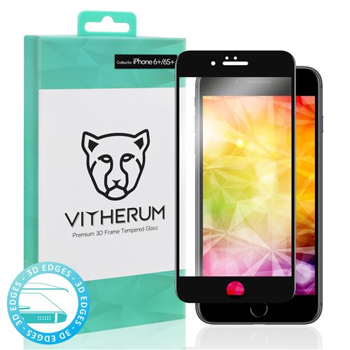 VITHERUM Turquoise pour iPhone 6 + / 6S + Noir Verre trempé incurvé 3D Touch, protection d'écran ultra résistant 9H et 188mJ