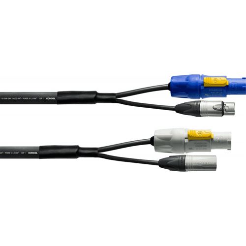 Cordial CPH1.5-DMX1-5-PWR1 - Câble DMX XLR 5 points + PowerCON 1,5 m
