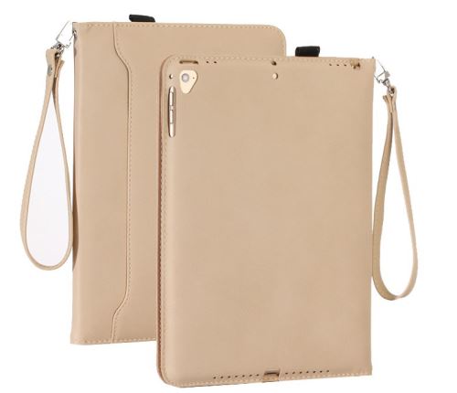 WISETONY® Etui en PU Sommeil intelligent dragonne pour votre iPad6/Air2 - Kaki