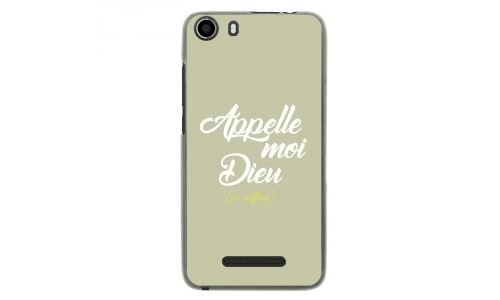 Coque souple pour Wiko Lenny 2 avec impression Motifs Appelle moi Dieu vert