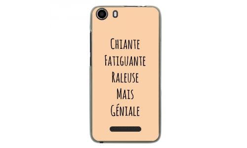 Coque souple pour Wiko Lenny 2 avec impression Motifs Chiante mais Géniale beige