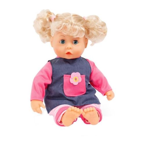 BAYER Poupée Bébé Interactive Baby 38 cm Bleu et Rose