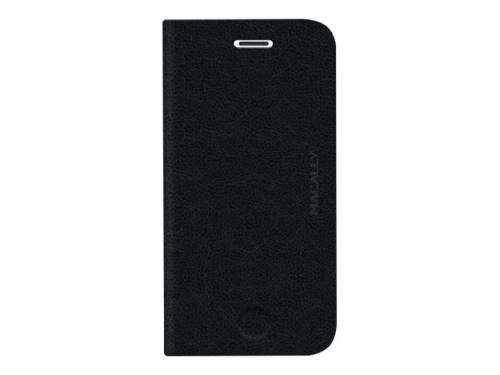 Macally Slim Folio - Protection à rabat pour téléphone portable - cuir artificiel - noir - pour Apple iPhone 6, 6s