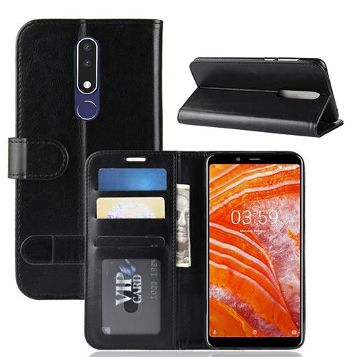 Etui en PU noir pour votre Nokia 3.1 Plus