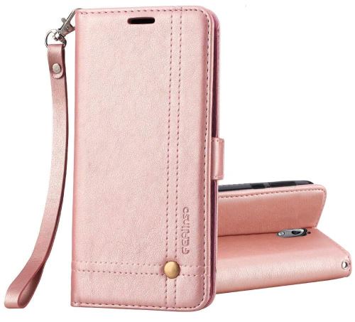 Housse pour Nokia 3.1 Housse Coque Etui de luxe Portefeuille Porte Carte Et Billet (avec support integré) Or Rose