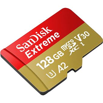 SanDisk Extreme PRO Carte Mémoire microSDXC 128 Go + Adaptateur SD avec  Performances Applicatives A2 Jusqu'à 170 Mo/s, Classe 10, U3, V30