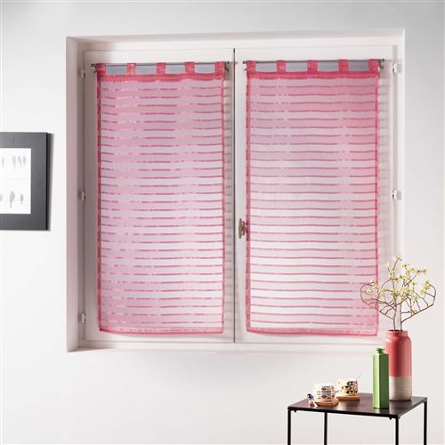 Paire droite passants 2 x 60 x 160 cm voile sable raye riane Corail