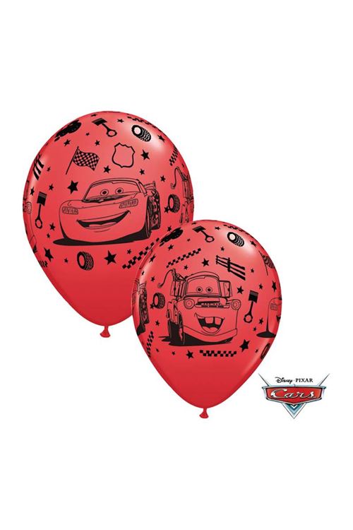 Sachet De 6 Ballons Cars™ 11 28 Cm Qualatex© - Rouge - Diamètre: 11 / 28 cm