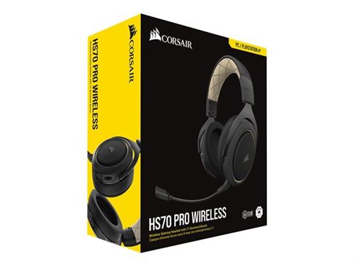 CORSAIR Gaming HS70 PRO - Koptelefoon - over oor - 2,4 GHz - draadloos - crème