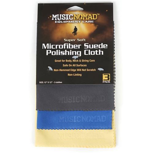 Non Communiqué Musicnomad Mn203 Chiffon Flanelle Sans Coutures En Suede, Pack De 3 Polish Et Entretien