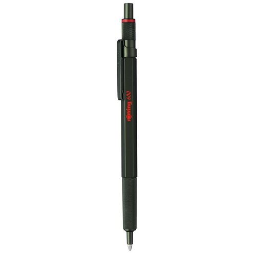 Non Communiqué Vert Rotring 600 Stylo Bille, Recharge Noire Pointe Moyenne
