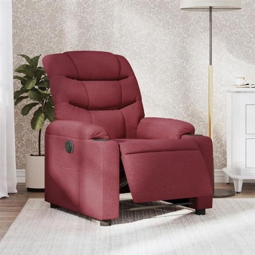 Non Communiqué Rouge Vidaxl Fauteuil Réglable Électrique Tissu Bordeaux