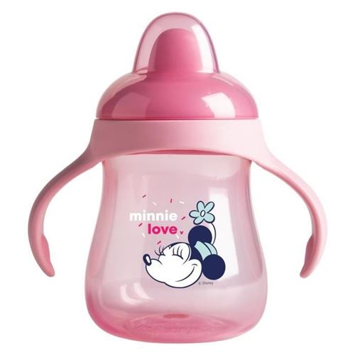 disney tasse a bec + anses minnie confettis - 250 ml - en polypropylene