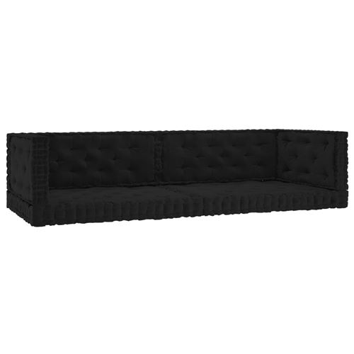 vidaXL Coussins de plancher de palette 6 pcs Noir Coton