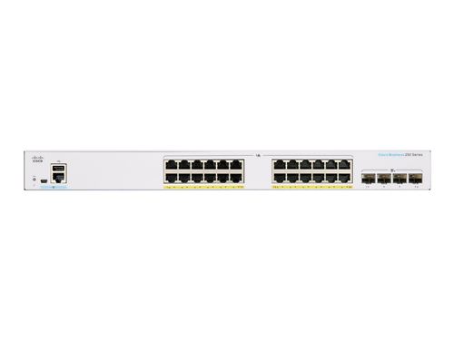 Cisco Business 250 Series CBS250-24T-4X - Commutateur - C3 - intelligent - 24 x 10/100/1000 + 4 x 10 Gigabit SFP+ - Montable sur rack