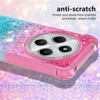 Coque RedMi 14C Paillettes & Miroir - Protection Anti-chute, Avec Dragonne Et Support - Rose Féerique !