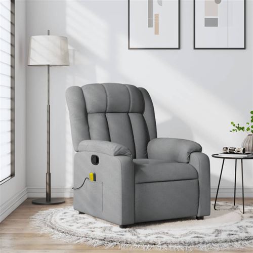 Non Communiqué Gris Fauteuil De Massage Inclinable Clair Tissu