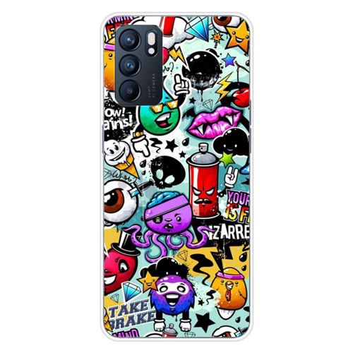 Coque en silicone imprimée compatible Oppo Reno 6 5G Graffiti 2