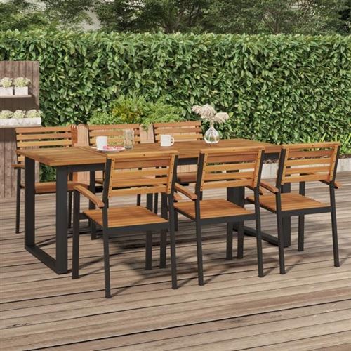 Non Communiqué Marron Vidaxl Table De Jardin Et Pieds En Forme De U 200X90x75 Cm Bois Acacia 319514