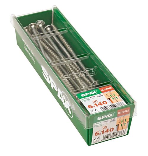 SPAX - Vis à tête fraisée bombée Torx - 6 mm x 140 mm - Lot de 20 - Image 3