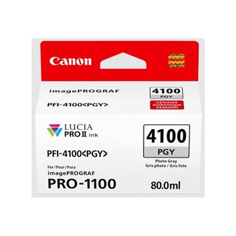 Canon PFI-4100 PGY - 80 ml - gris photosensible - original - boîte de suspension - réservoir d'encre - pour imagePROGRAF PRO-1100