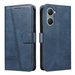 Étui FOXDOCK pour VIVO Y03 4G avec fermeture magnétique, emplacements pour cartes et béquille, étui antichoc en cuir PU compatible avec VIVO Y03 4G-Bleu