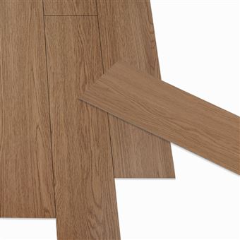 Lames PVC adhésives SOLEA 2,23m² bois façon chêne foncé - 1