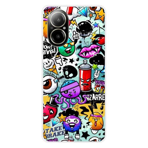 Coque en silicone imprimée compatible Realme C67 4G Graffiti 2