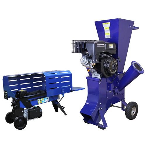 Monstershop T-Mech Fendeur de b&ucirc;ches 7T &Eacute;lectrique et D&eacute;chiqueteuse de bois 15HP
