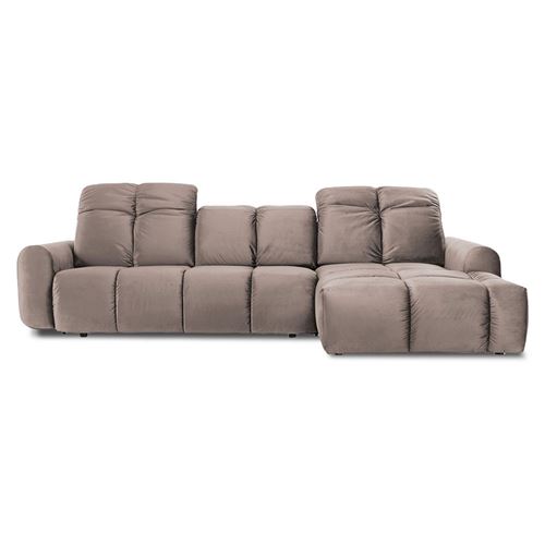 Canap&eacute; Velours Angle droit Beige Anacapri - 3 Places - Beige