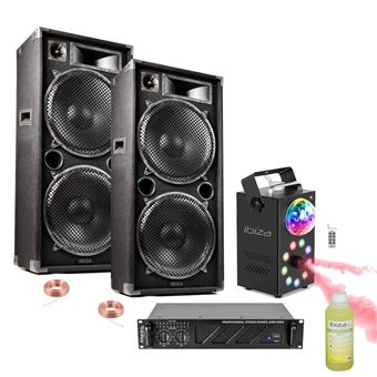 Ibiza light - Pack Sono DJ 2800w Cube 1512 avec Caisson amplifié de 800w +  2 Enceintes 1000w Max + câbles HP et câble PC : : Instruments de  musique et Sono