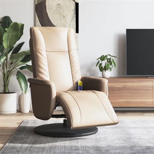 Non Communiqué Beige Vidaxl Fauteuil De Massage, Relaxation Avec Repose-Pieds Similicuir Cappuccino