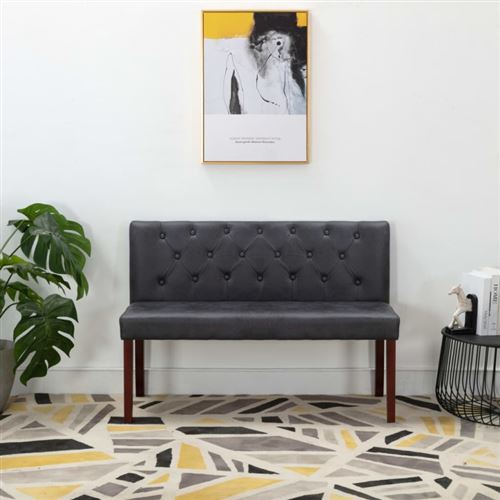 Non Communiqué Gris Banc 120 Cm Similicuir Daim