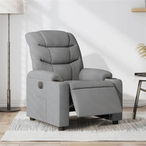 vidaXL Fauteuil électrique réglable tissu gris clair