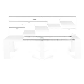 Table Console Extensible Orlando 6 Personnes - Bois Blanc - Gain De Place