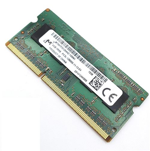 Barrette Mémoire 4Go Ram Ddr3 Micron Mt8Ktf51264Hz-1G6N1 So-Dimm Pc3L-12800S 1Rx8
